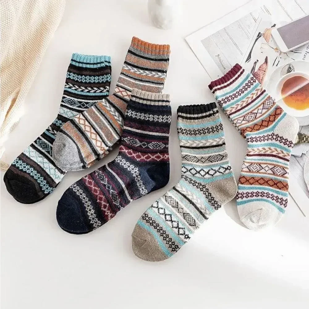 Nordic style wool winter socks